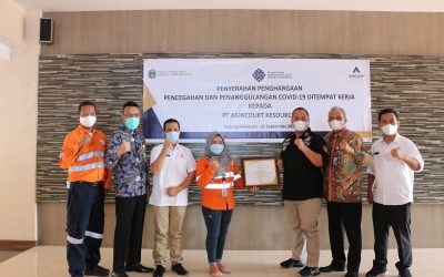 Gold Award from the Governor of North Sumatra for Prevention and Covid-19 Countermeasures in the Office