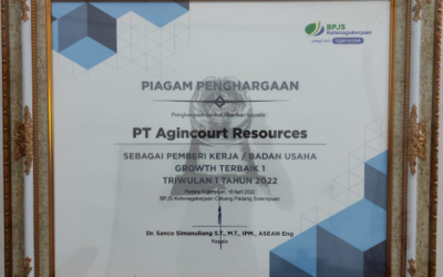 Best Growth Company Award 1st Rank in 2022 from the Padangsidimpuan Branch Employment Social Security Administration Agency (BPJS)