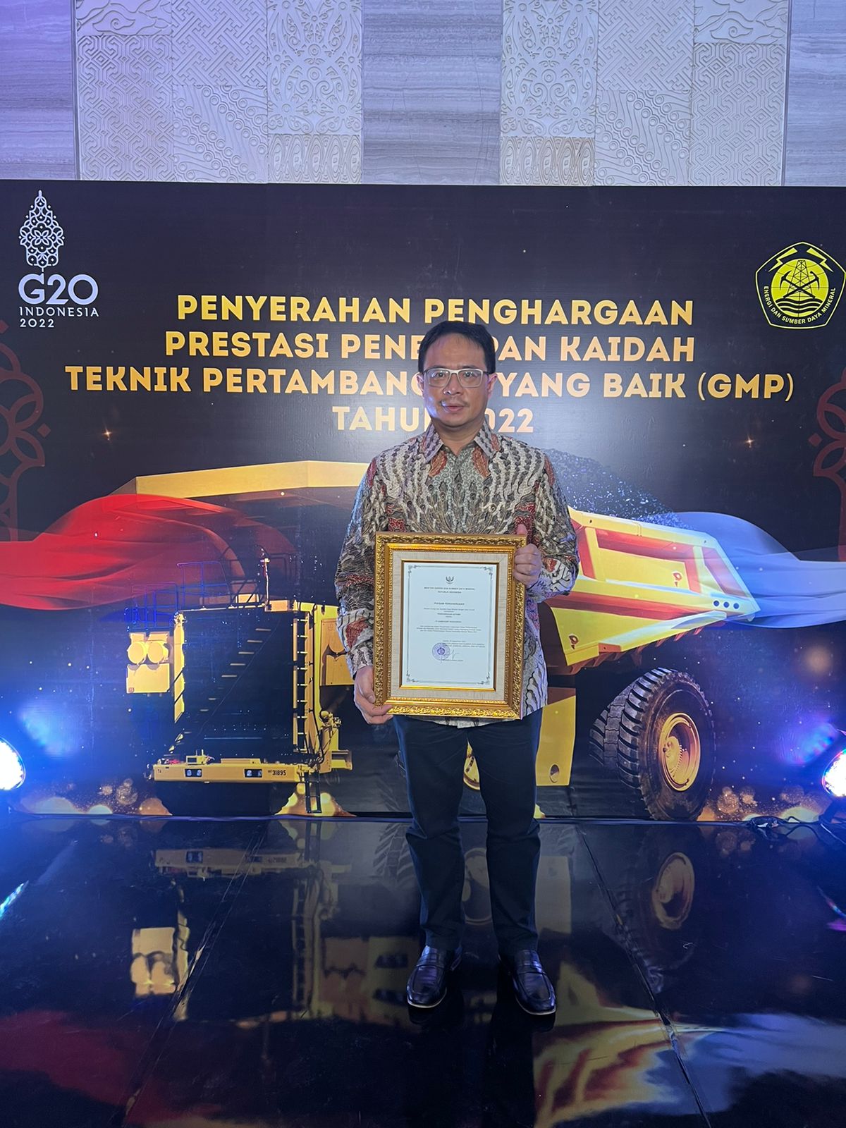 Aditama Award for Mining Environmental Management Aspects for Business Entities Holding Contract of Work (KK) and Special Mining Business Permits (IUPK) groups - Good Mining Practices (GMP) Award 2022 from the Ministry of Energy and Mineral Resources (ESDM) )