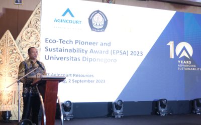Silver Award for Eco Cycle Innovation at Eco-tech Pioneer Sustainability Awards (EPSA) 2023 Application of Sawdust as Carbon Sources for Domestic Waste Composting in Waste Sortation Facility Martabe