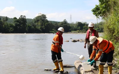 Pastikan Air Sisa Proses Penuhi Baku Mutu, Tim Terpadu Ambil Sampel dari Water Polishing Plant (WPP) dan Sungai Batang Toru